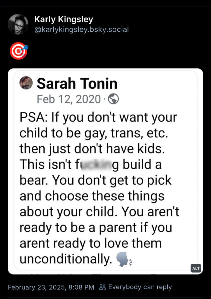 Tweet showing courage with message about unconditional love for children regardless of identity or gender.