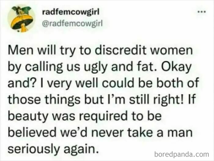 Social media post challenging gender stereotypes and standing up for social justice.