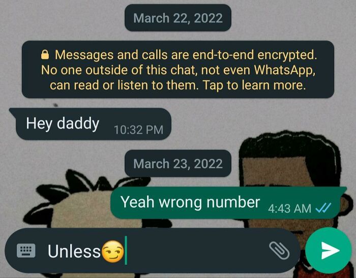 Text conversation showing funny messages sent to the wrong recipient with emoji reply.