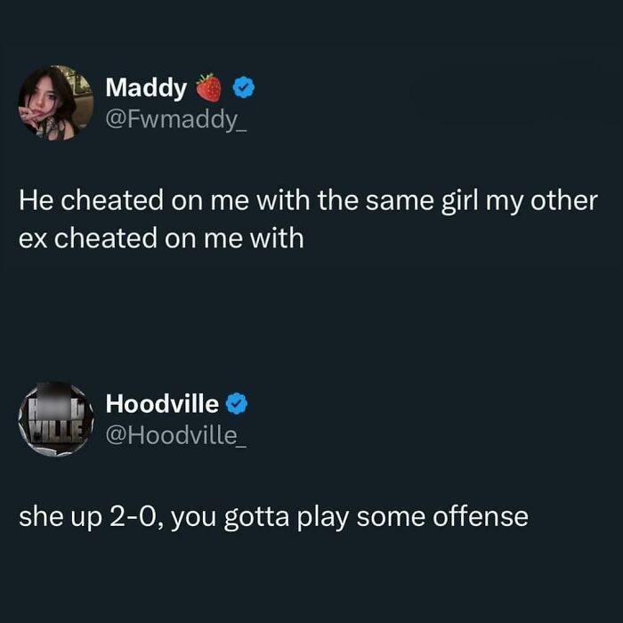 Funny meme about relationship drama and strategic responses for entertainment.