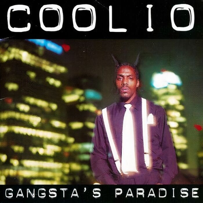 Album cover of Coolio's "Gangsta's Paradise," representing the wild '90s music scene.