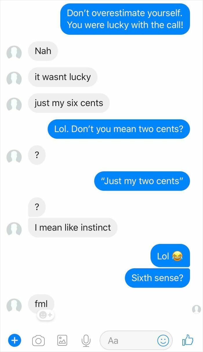 Text conversation with humorous word spelling causing confusion for grammar enthusiasts.