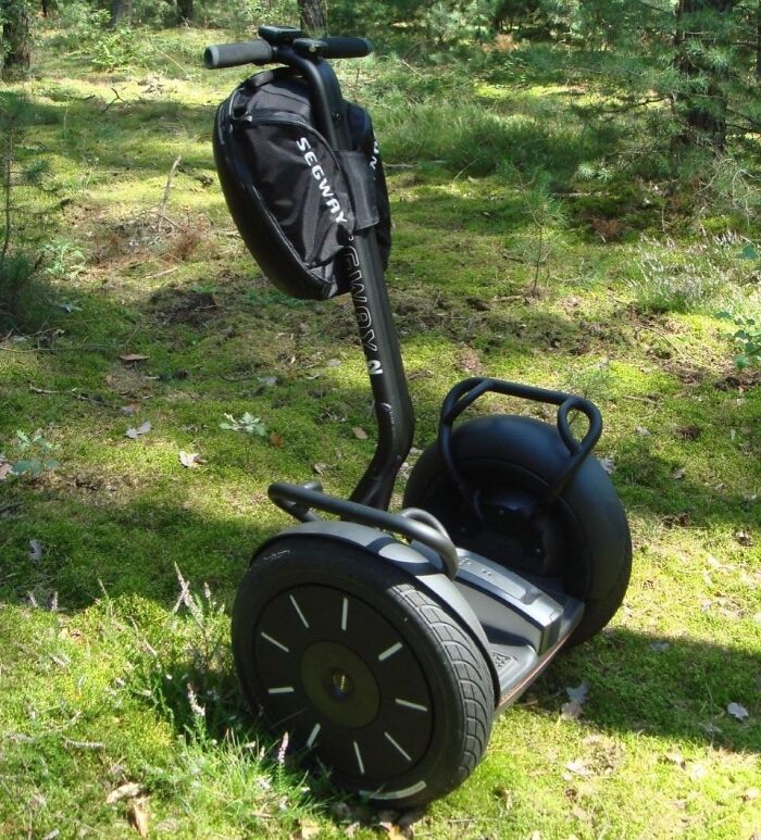 Segway on a grassy path, representing inventors' brilliant creations.