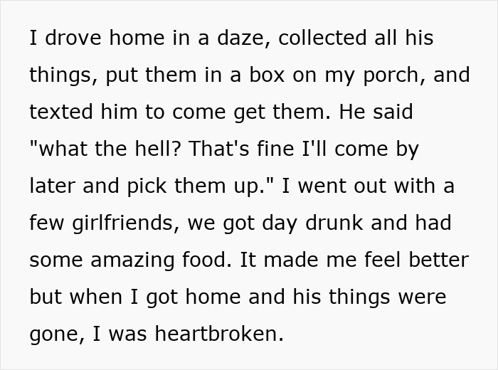 Text describing a woman's frustration after her boyfriend deletes novel planning, seeking online support.