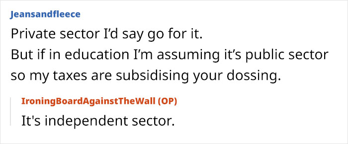 Text exchange discussing automating job in education sector.