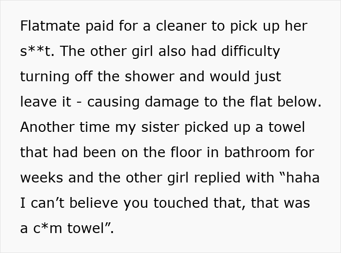 Text about college student's messy apartment, roommate's frustration, and deposit refund dispute.