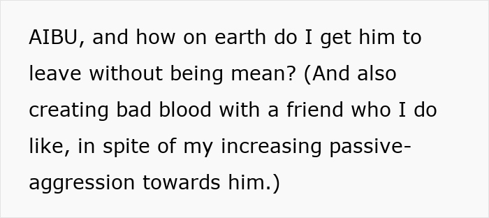 Text excerpt about dealing with a house leech friend and avoiding conflict.