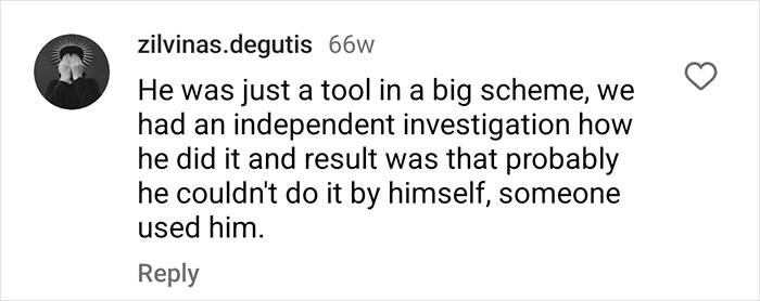Comment discussing a Lithuanian man's involvement in a fraud scheme, mentioning an investigation into his actions.