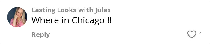 Comment on thrift store find of Carrie Bradshaw's wedding dress, asking "Where in Chicago?