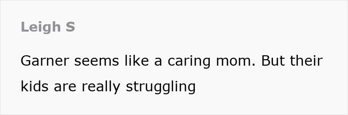Comment discussing Jennifer Garner and kids struggling.
