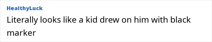 Text commenting on tattoos resembling childlike drawings.