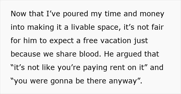Man Expects To Use Family Cabin For Free After Not Helping Restore It, Gets A Reality Check Man Expects To Use Family Cabin For Free After Not Helping Restore It, Gets A Reality Check