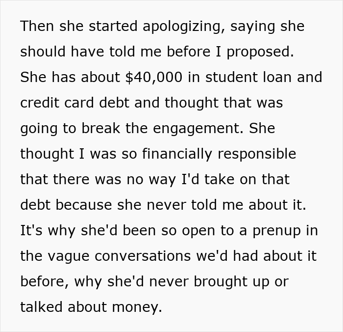 Text discussing hidden debts and engagement concerns related to a secret millionaire story. Text discussing hidden debts and engagement concerns related to a secret millionaire story.