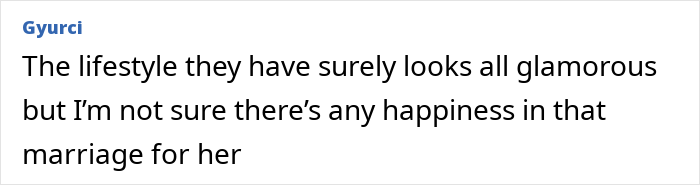 Text comment about Bianca Censori's lifestyle and happiness in marriage.