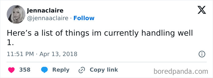 Text meme humorously showing an empty list of things being handled well, capturing relatable laughter.