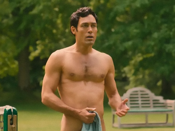 Alex Hassell on screen in a natural setting, emphasizing authenticity without prosthetics.