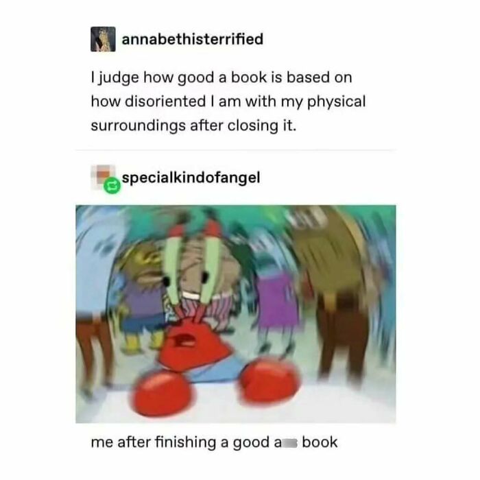 Blurred cartoon character expressing disorientation, representing funny posts on Tumblr's quirky side.