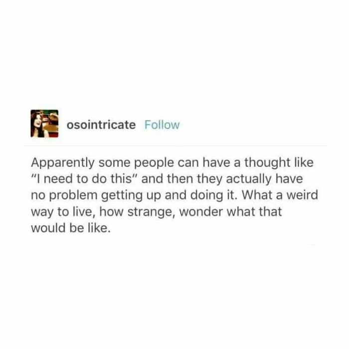 Funny post about the surprising ability of some people to act on their thoughts, highlighting Tumblr's humorous side.