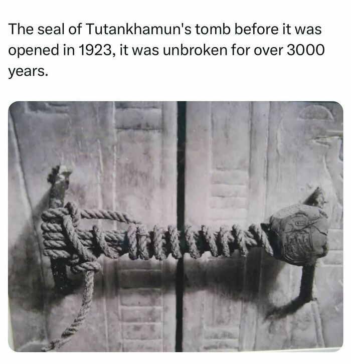 Seal of Tutankhamun's tomb unbroken for 3000 years, showcasing preserved history.
