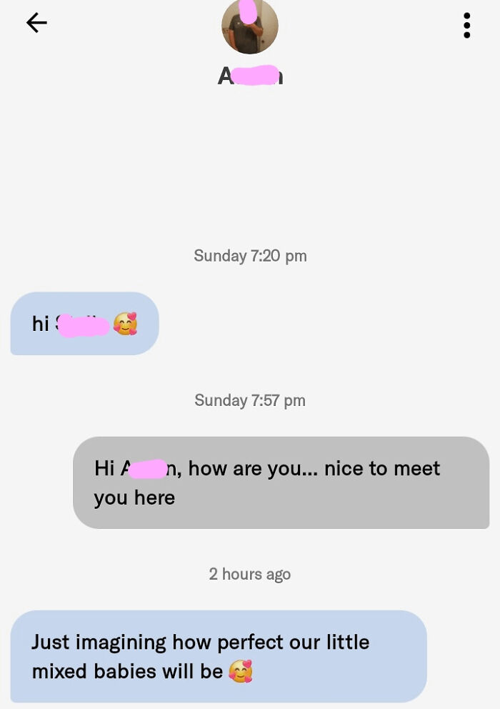 Awkward text exchange about mixed babies with emojis, showcasing a surprising and confusing conversation moment.