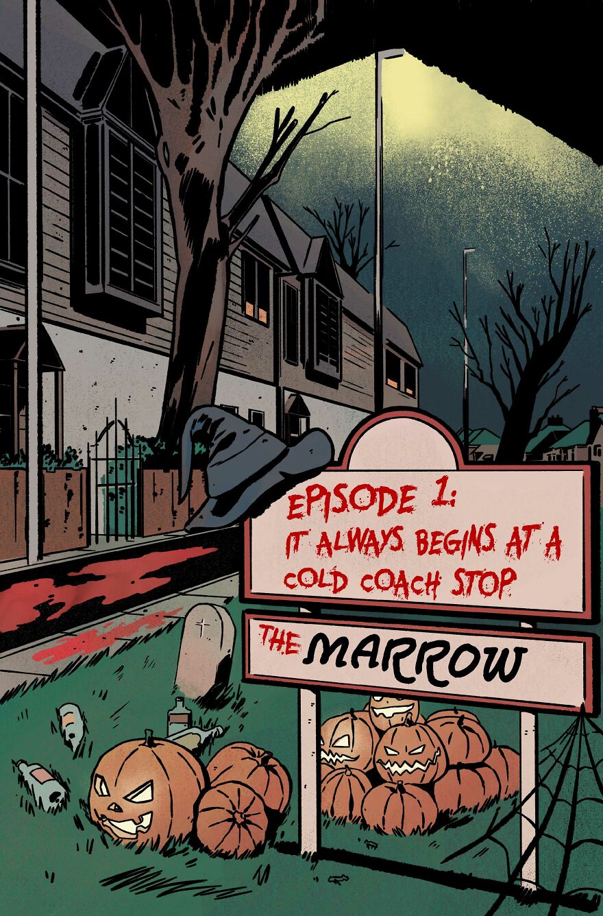 My Webcomic Grinding Against The Marrow, Episode 1: It Always Begins At A Cold Coach Stop