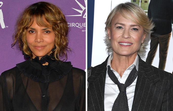 Halle Berry and Robin Wright side by side, showcasing their ageless style and presence.