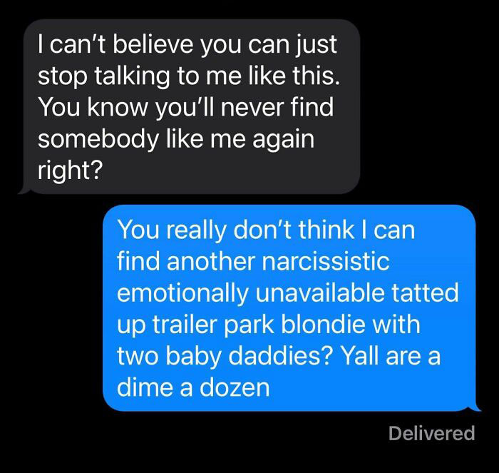 Awkward and cringeworthy text message exchange on a smartphone screen.