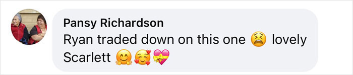 Comment about Ryan Reynolds and Scarlett Johansson with emojis, expressing nostalgia.