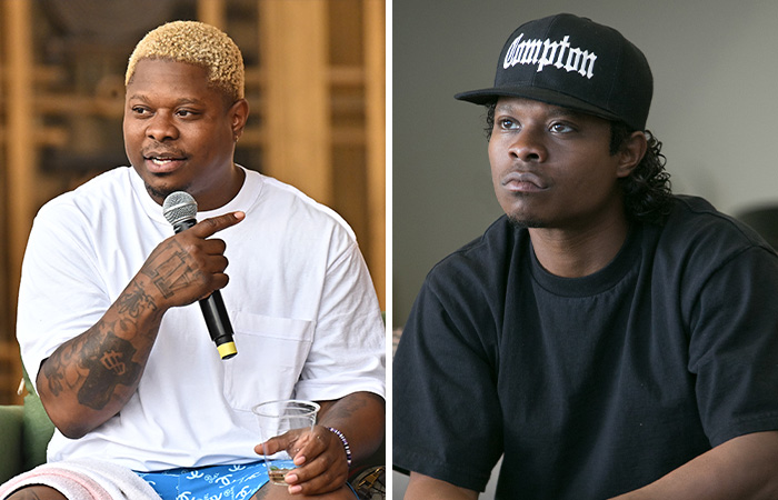 Two actors seated; one with a microphone, the other in a cap, illustrating careers halted before success.