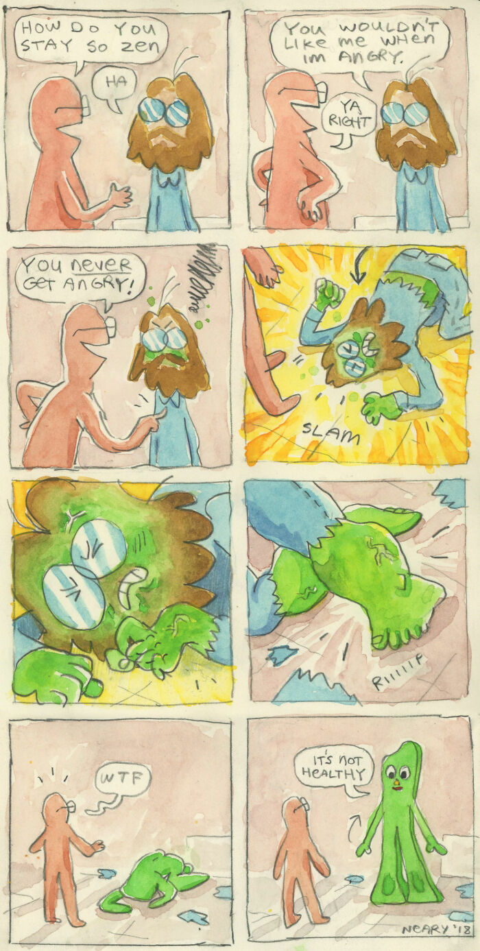 Wholesome and humorous comic by Stephen P. Neary featuring a zen conversation with a funny twist.