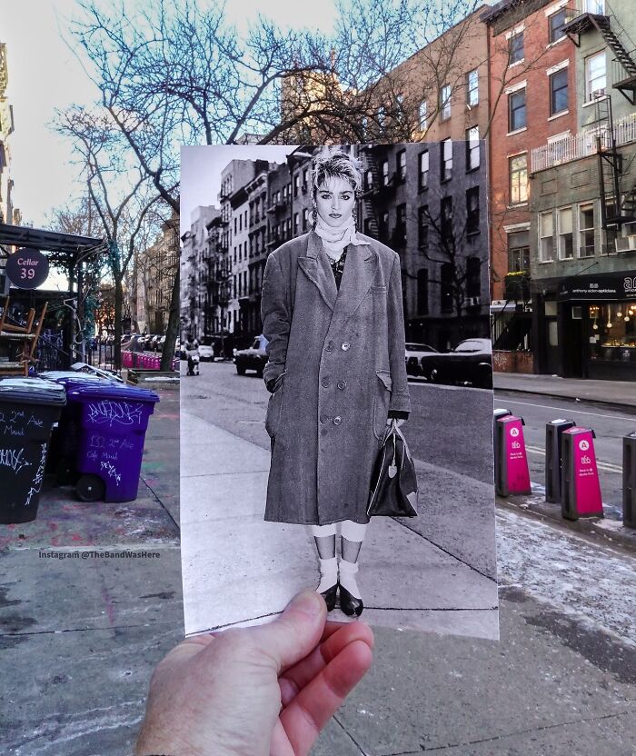 Iconic location with black and white photo overlay of a legendary figure in a coat, held by Steve Birnbaum.