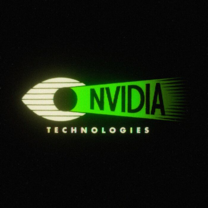 Retro 80s twist on modern NVIDIA logo in neon green style.