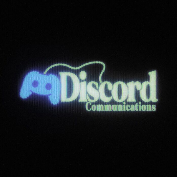 Discord logo with an 80s retro design, featuring a game controller graphic and vintage typography.