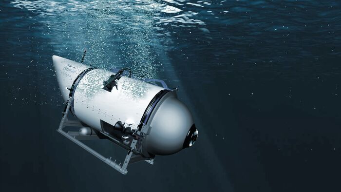 A submerged submarine, representing inventors and their brilliant creations.