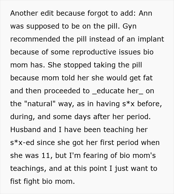 Text discussing reproductive health and a teen mom's family legacy.