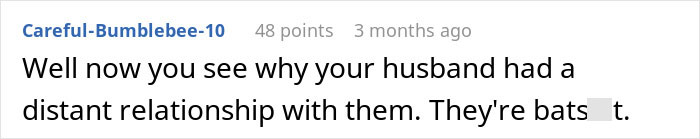 Reddit comment about a husband's distant relationship, mentioning family issues. Reddit comment about a husband's distant relationship, mentioning family issues.