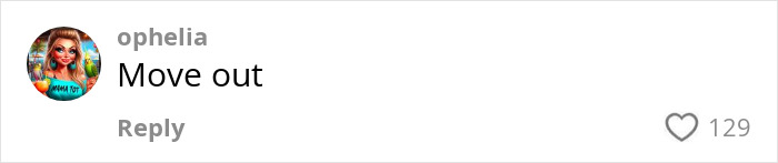 Comment on viral clip questioning straight women; user says "Move out" with 129 likes.