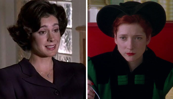 Two female actors replaced mid-production, depicted in different roles and costumes.