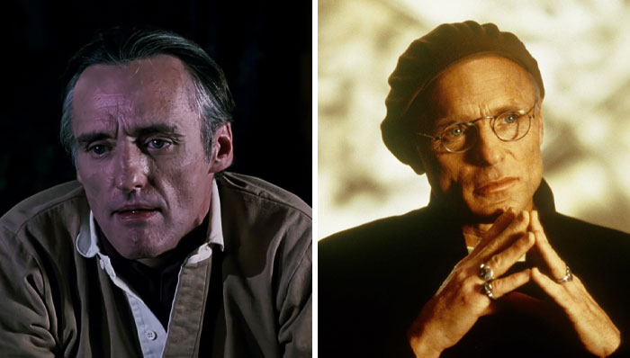 Two actors in a split image, illustrating actors replaced mid-production.