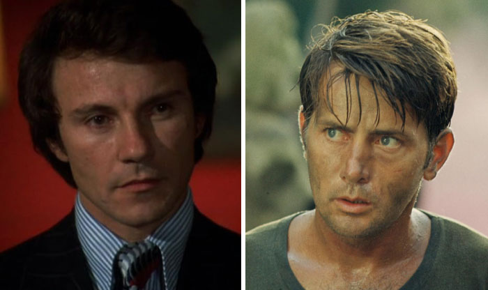 Two actors in contrasting scenes exemplifying actors replaced mid-production.