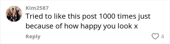 Comment praising a woman's post-surgery happiness after BBL removal.