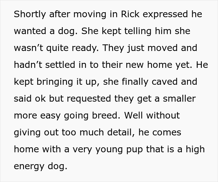 Text about a guy testing his fiancée's parenting skills by getting a high-energy dog. Text about a guy testing his fiancée's parenting skills by getting a high-energy dog.