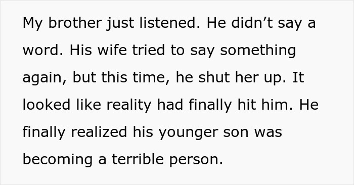 Text about an uncle realizing his nephew's negative traits after boundaries crossed.