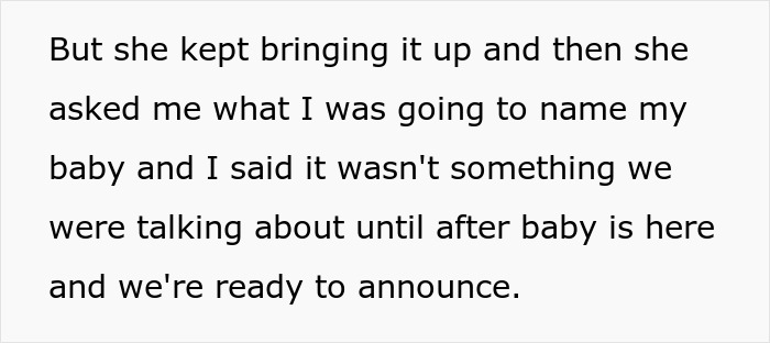 Text excerpt about baby naming discussion, including "Bridgerton" inspired names "George" and "Charlotte.