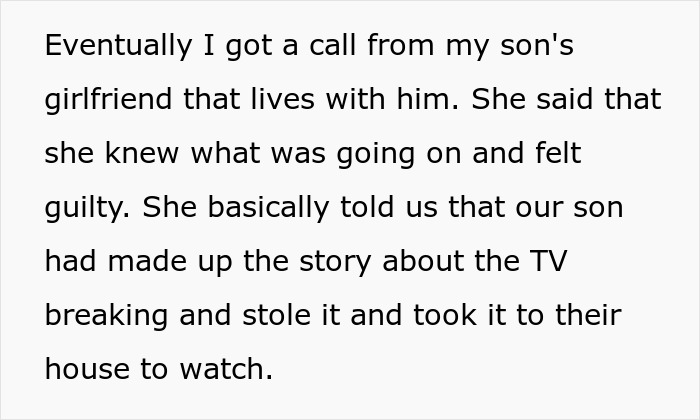 28YO Steals Parents' TV Claiming His Niece Broke It, Mom Horrified To Learn Truth And Calls Police