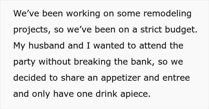 Text about budgeting concerns for a dinner party, emphasizing financial nightmare aspects. Text about budgeting concerns for a dinner party, emphasizing financial nightmare aspects.