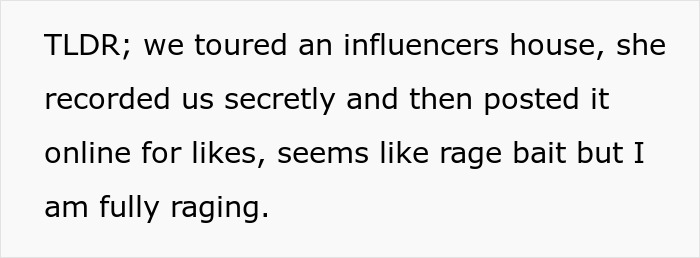 Text about couple's home tour leading to secret recording and online shaming by owner. Text about couple's home tour leading to secret recording and online shaming by owner.