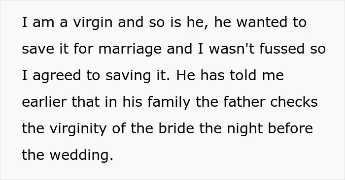 Groom’s Demand For A Virginity Inspection Costs Him His Fiancée: “I Ended It And Left Him” Groom’s Demand For A Virginity Inspection Costs Him His Fiancée: “I Ended It And Left Him”