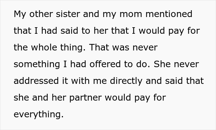 Text message discussing misunderstanding about paying for a baby shower, highlighting family tension over entitled behavior. Text message discussing misunderstanding about paying for a baby shower, highlighting family tension over entitled behavior.