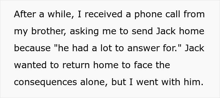 Text discussing uncle taking in a nephew after issues with the brother.